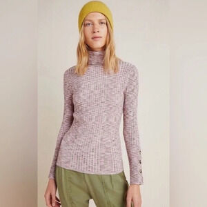 Anthropologie | Button Sleeve Turtle Neck